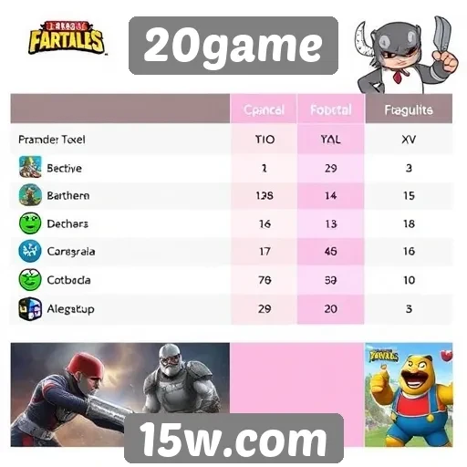 Comparativo entre jogos populares disponíveis no 20game